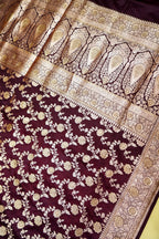 Deep Royal Maroon Banarasi Semi Katan Silk Saree