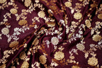 Deep Royal Maroon Banarasi Semi Katan Silk Saree