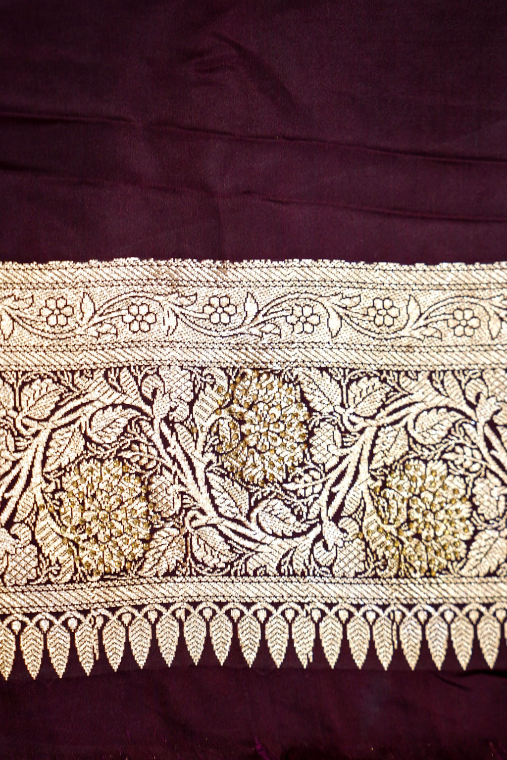 Deep Royal Maroon Banarasi Semi Katan Silk Saree