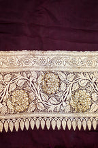 Deep Royal Maroon Banarasi Semi Katan Silk Saree